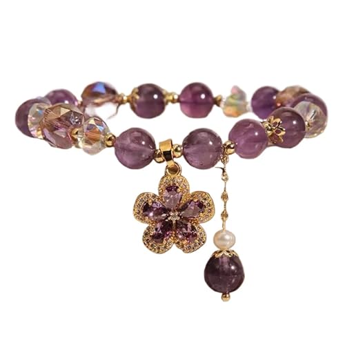 WDSBZNB Kristall Armband Exquisites lila Kristallperlen-Zirkon-Charme-Armband for Frauen und Mädchen, süßer Geburtstag, Schmuck, Accessoires, Geschenke(Green) von WDSBZNB