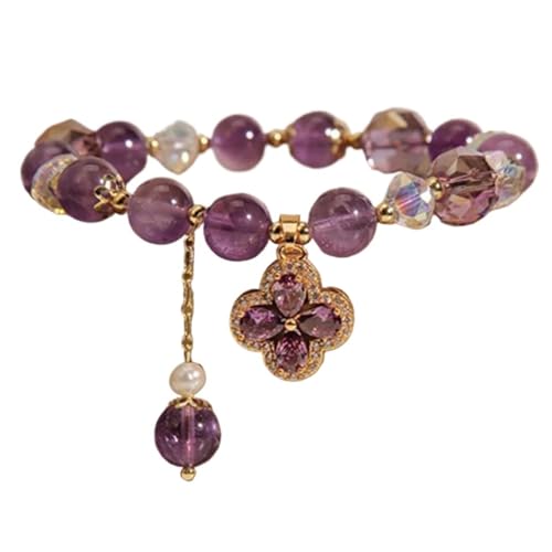 WDSBZNB Kristall Armband Exquisites lila Kristallperlen-Zirkon-Charme-Armband for Frauen und Mädchen, süßer Geburtstag, Schmuck, Accessoires, Geschenke(Red) von WDSBZNB