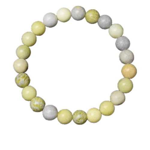 WDSBZNB Kristall Armband Goldene Obsidian Stein Perlen Armband Männer Frauen Goldene Licht Regenbogen Obsidian Rohstein Runde Perle Energie Schmuck(17cm_6MM Beads_20 Lemon Stone) von WDSBZNB