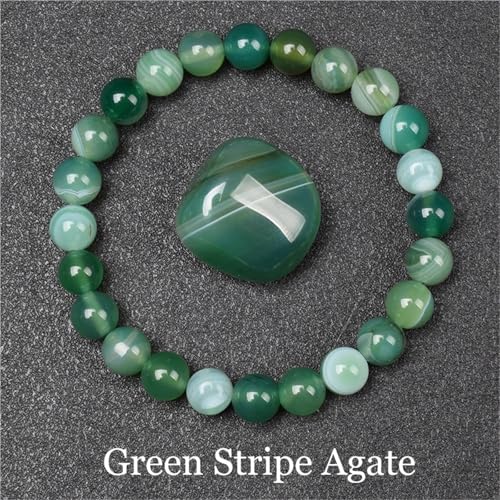WDSBZNB Kristall Armband Goldene Obsidian Stein Perlen Armband Männer Frauen Goldene Licht Regenbogen Obsidian Rohstein Runde Perle Energie Schmuck(17cm_6MM Beads_30 Green Agate) von WDSBZNB
