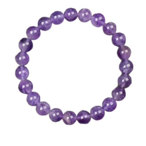 WDSBZNB Kristall Armband Goldene Obsidian Stein Perlen Armband Männer Frauen Goldene Licht Regenbogen Obsidian Rohstein Runde Perle Energie Schmuck(17cm_6MM Beads_4 Amethyst) von WDSBZNB