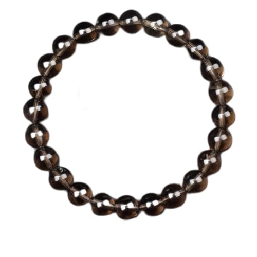 WDSBZNB Kristall Armband Goldene Obsidian Stein Perlen Armband Männer Frauen Goldene Licht Regenbogen Obsidian Rohstein Runde Perle Energie Schmuck(17cm_6MM Beads_40 Tea Crystal) von WDSBZNB