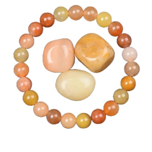 WDSBZNB Kristall Armband Goldene Obsidian Stein Perlen Armband Männer Frauen Goldene Licht Regenbogen Obsidian Rohstein Runde Perle Energie Schmuck(17cm_8MM Beads_15 GOLDEN Jade) von WDSBZNB