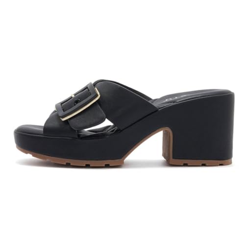 WDUDSUDUW 7.5Cm Women's Block Heel Mules with Arch Support, Comfortable Platform Sandals,Black b,40 EU von WDUDSUDUW