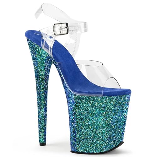 WDUDSUDUW 7.9in Blinkplattform transparent Stiletto,Shiny blue,41.5 EU WDUDSUDUW 7.9in Blinkplattform transparent Stiletto,Shiny blue,41.5 EU von WDUDSUDUW