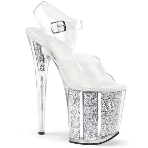 WDUDSUDUW 7.9in Blinkplattform transparent Stiletto,Silber,40.5 EU WDUDSUDUW 7.9in Blinkplattform transparent Stiletto,Silber,40.5 EU von WDUDSUDUW