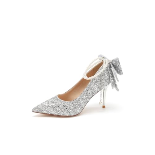 WDUDSUDUW Elegante, Spitze Pumps Mit Glitzer Und Strass, Stilettos, Sexy Für Partys Und Abschlussbälle.,Silver 2.56",38.5 EU WDUDSUDUW Elegante, Spitze Pumps Mit Glitzer Und Strass, Stilettos, Sexy Für Partys Und Abschlussbälle.,Silver 2.56",38.5 EU von WDUDSUDUW