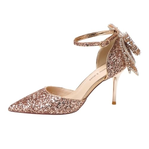 WDUDSUDUW Elegante, Spitze Pumps Mit Glitzer Und Strasssteinen, Stilettos, Sexy, Für Partys Und Abschlussbälle.,Gold 2.56",38.5 EU WDUDSUDUW Elegante, Spitze Pumps Mit Glitzer Und Strasssteinen, Stilettos, Sexy, Für Partys Und Abschlussbälle.,Gold 2.56",38.5 EU von WDUDSUDUW