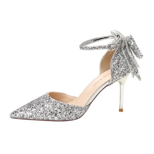 WDUDSUDUW Elegante, Spitze Pumps Mit Glitzer Und Strasssteinen, Stilettos, Sexy, Für Partys Und Abschlussbälle.,Silver 3.35",37.5 EU WDUDSUDUW Elegante, Spitze Pumps Mit Glitzer Und Strasssteinen, Stilettos, Sexy, Für Partys Und Abschlussbälle.,Silver 3.35",37.5 EU von WDUDSUDUW