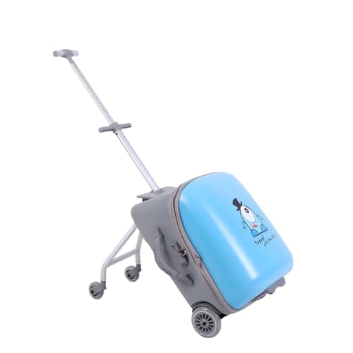 WDUDSUDUW Fahrgefühle für Kinder, großes Gepäck mit Kindersitzdesign, 20-Zoll-Hardshell-Reisepäckgepäck,Blau,Standard Type von WDUDSUDUW