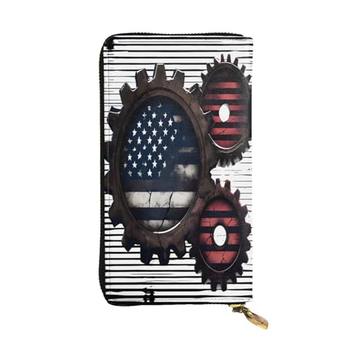 Gear Art Damen Leder Geldbörse lang mit 12 Kreditkartenfächern, Reißverschlussfach für Münzen, Bargeldfächer, elegante Tasche für den täglichen Gebrauch von WDXQHY