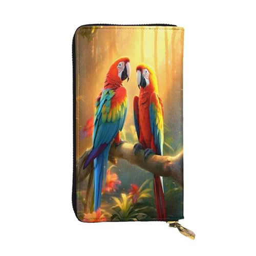 Kleine Vögel auf den Ästen, lange Geldbörse aus Leder für Damen, 12 Kreditkartenfächer, Münzfach, Geldfächer, stilvolle Clutch für den täglichen Gebrauch von WDXQHY