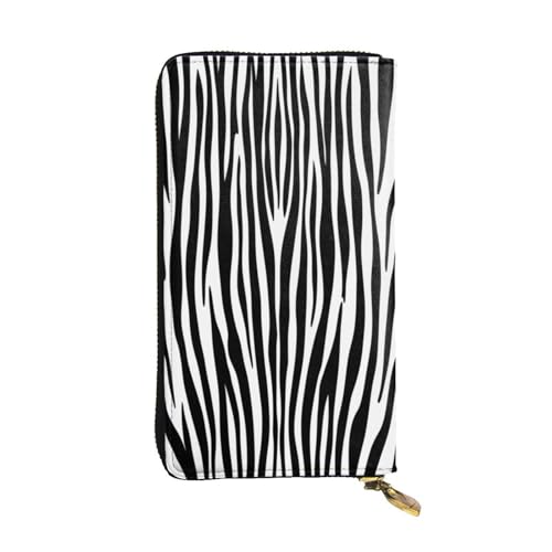 Lange Geldbörse aus Leder in Zebrafarben, 12 Kreditkartenfächer, Münzfach, Geldfächer, stilvolle Clutch für den täglichen Gebrauch von WDXQHY