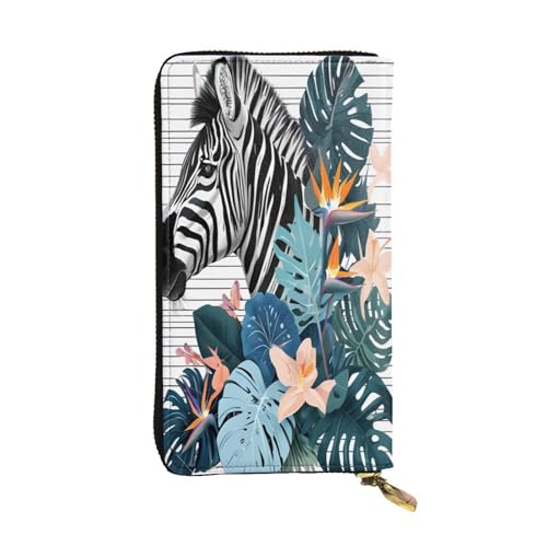 Lange Geldbörse aus Leder mit Zebramuster, 12 Kreditkartenfächer, Münzfach, Geldfächer, stilvolle Clutch für den täglichen Gebrauch von WDXQHY
