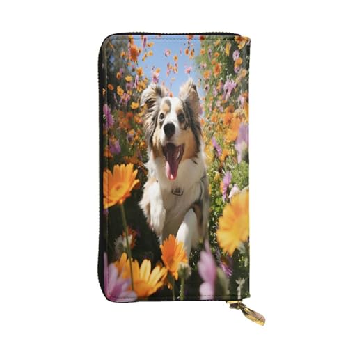 Lively Corgi Geldbörse aus Leder für Damen, 12 Kreditkartenfächer, Münzfach, Geldfächer, stilvolle Clutch für den täglichen Gebrauch von WDXQHY