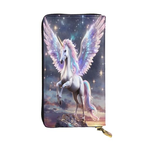 Pegasus Damen Leder Geldbörse lang mit 12 Kreditkartenfächern, Reißverschlussfach für Münzen, Bargeldfächer, elegante Tasche für den täglichen Gebrauch von WDXQHY
