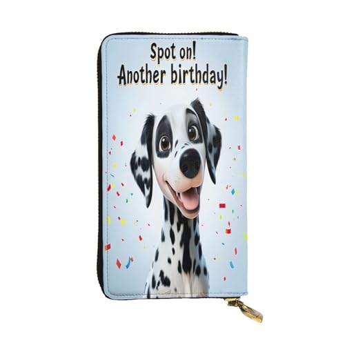 The Dalmatiner Dog Grußkarten-Geldbörse aus Leder für Damen, 12 Kreditkartenfächer, Münzfach, Geldfächer, stilvolle Clutch für den täglichen Gebrauch von WDXQHY