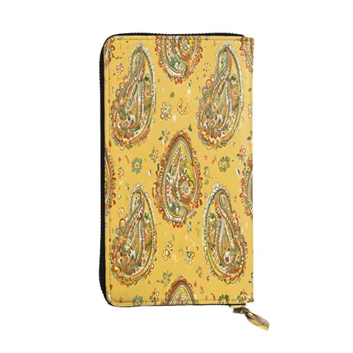 The Perlis Pattern Leather Long Wallet for Women 12 Credit Card Slots Zippered Coin Pocket Cash Compartments Stylish Clutch for Daily Use von WDXQHY