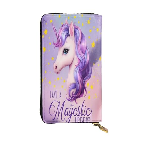 The Unicorn Card Leather Long Wallet for Women 12 Credit Card Slots Zippered Coin Pocket Cash Compartments Stylish Clutch for Daily Use von WDXQHY