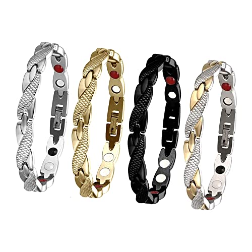 WDYY Elegantes Magnetfeldtherapie Fit Plus Armband, Abnehmen Gewichtsverlust Anti-Ermüdungs-Magnetarmband für Männer Frauen (4PCS) von WDYY