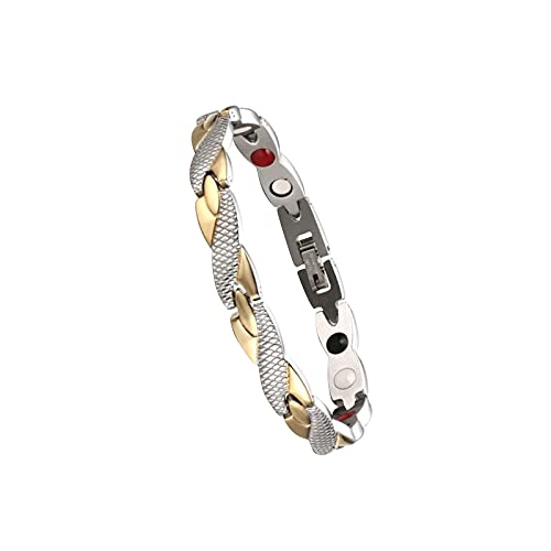 WDYY Elegantes Magnetfeldtherapie Fit Plus Armband, Abnehmen Gewichtsverlust Anti-Ermüdungs-Magnetarmband für Männer Frauen (Silver+gold) von JINJIASC