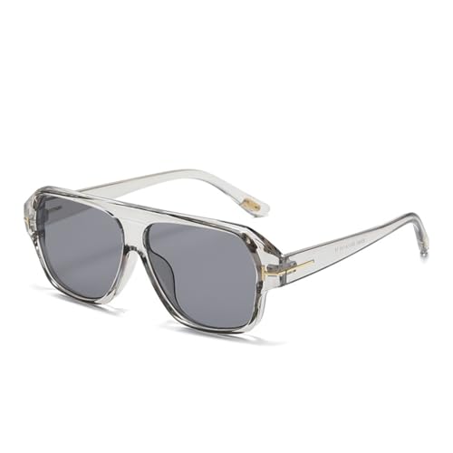 WDZAYXC Dicke Rahmen Mode Sonnenbrille Hip Trendy Stilvolle Sonnenbrillen für Damen Herren(Grau/Grau) von WDZAYXC