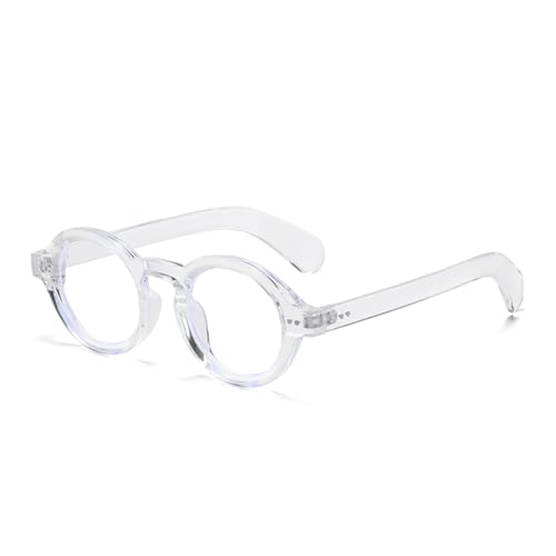 WDZAYXC Runde polarisierte Sonnenbrille mit dickem Rahmen für Herren und Damen(Weiß/Blaulichtfilter) von WDZAYXC