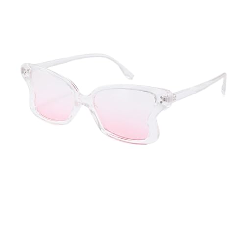 WDZAYXC Sonnenbrille mit Schmetterling Unregelmäßige Brille für Damen Mädchen(transparent) von WDZAYXC