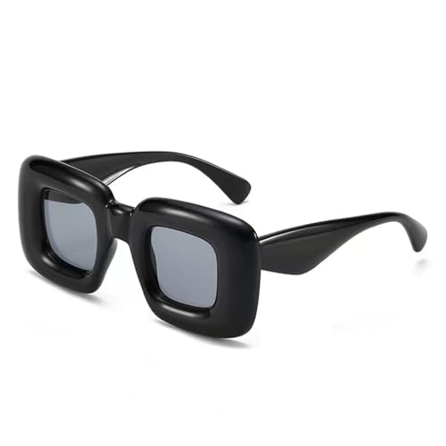 WDZAYXC party Chunky Rectangle Sonnenbrille für Damen Herren, UV400 Schutz (Schwarz) von WDZAYXC