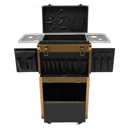 Großes Kosmetikkoffer Trolley, Universal bildet kosmetischen Rollkoffer Trolley Trunk Vanity Professionelle tragbare Reise-Organizer Box von WDZCZDoo