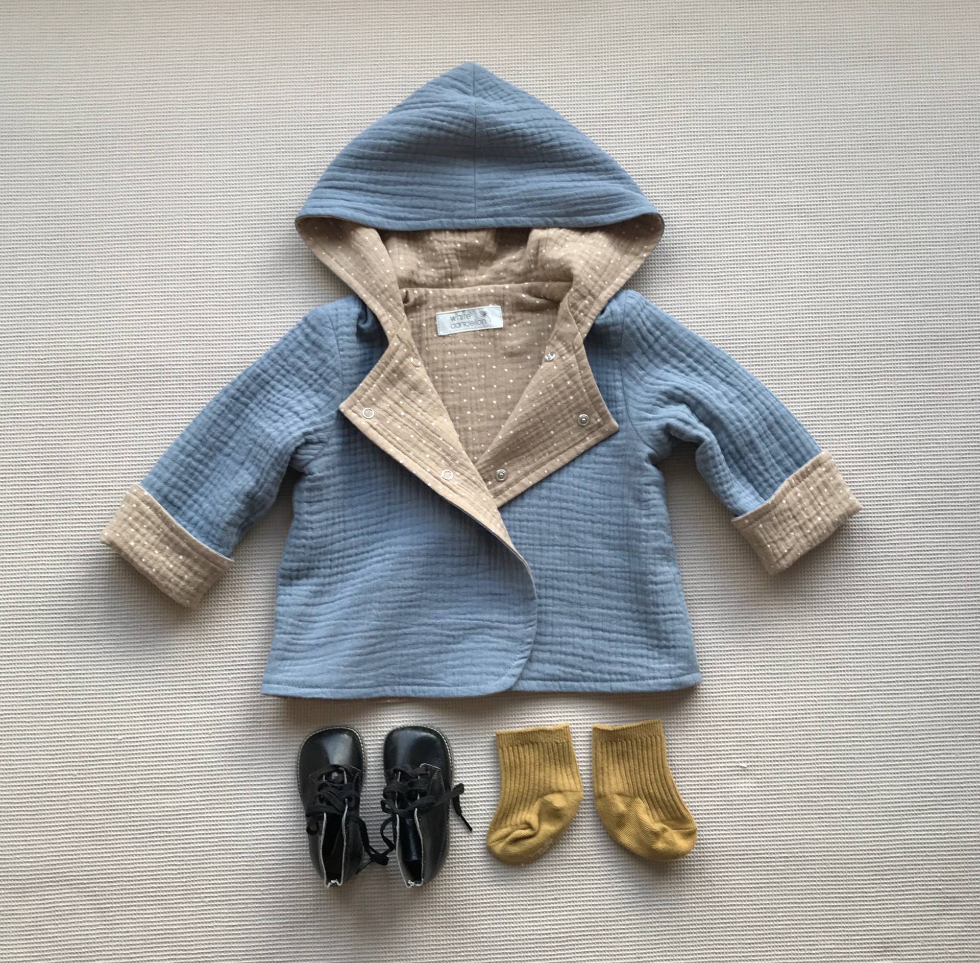 Baby Jungen Kapuzen Strickjacke Wendejacke Mit Kapuze Frühlingsmantel Musselin Jacke Für Den Sommer 2 Ton von WDbloom