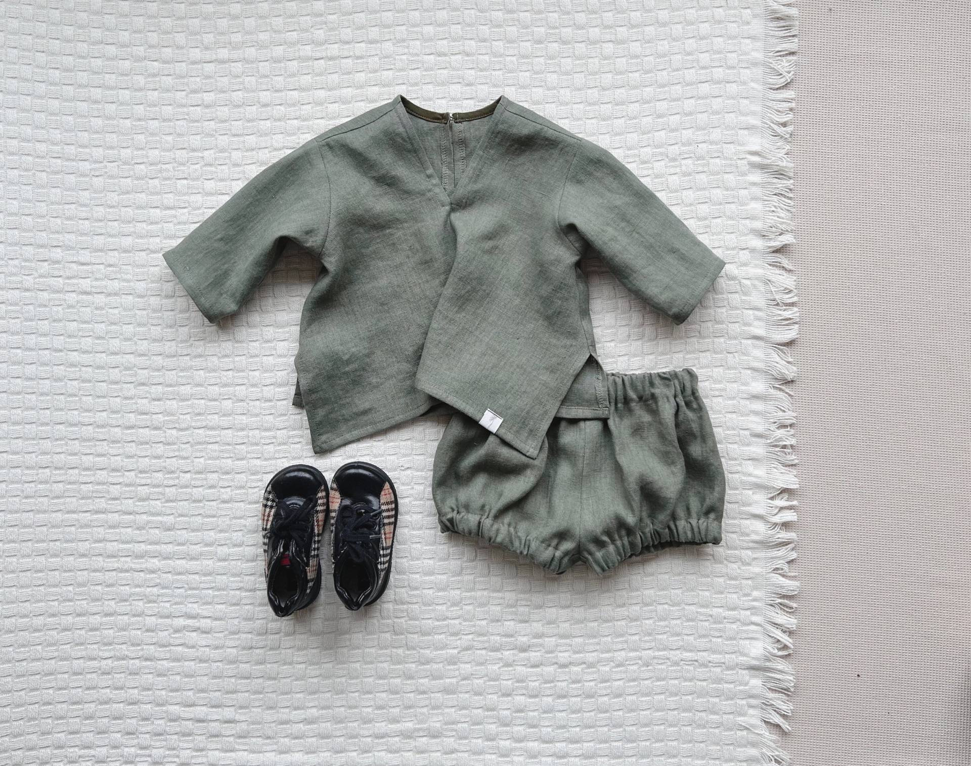 Baby Leinen Outfit Leinenhemd Und Shorts Set, Jungen Boho Stil Kleidung Für Kinder, Geschenk Kinder von WDbloom