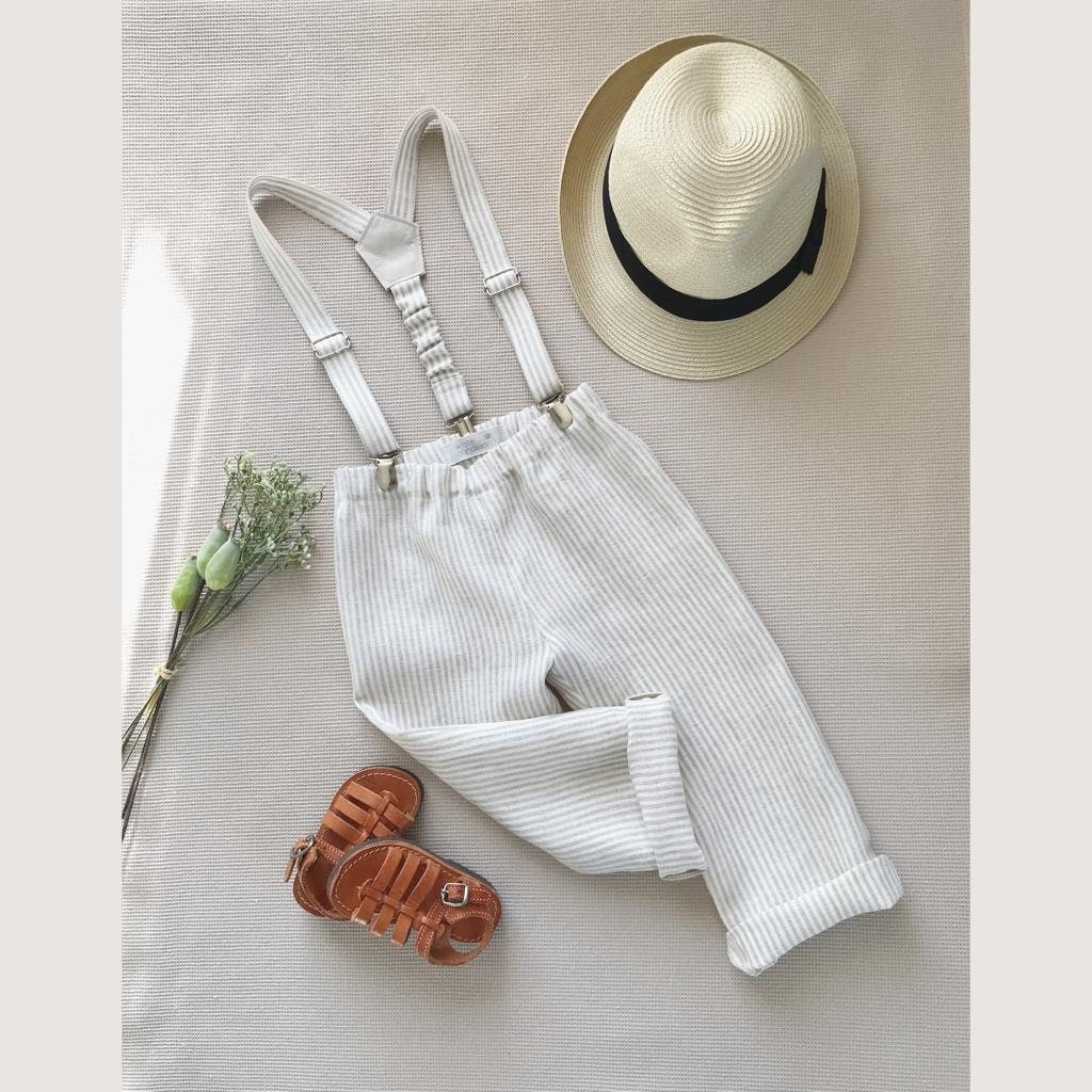 Baby Leinenhose Jungen Hose Toddle Junge Weite Bein Sommer Kleidung Ringträger Outfit Strand Hochzeit Anzug von WDbloom