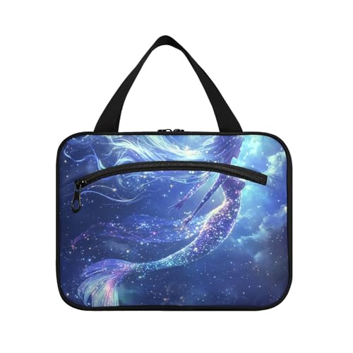 Ästhetische Kosmetiktasche mit Haken, multifunktionaler Designer-Kulturbeutel für Reisen, Essentials für Damen, Rucksackreisen, Blau, Größe L Ästhetische Kosmetiktasche mit Haken, multifunktionaler Designer-Kulturbeutel für Reisen, Essentials für Damen, Rucksackreisen, Blau, Größe L von WDdZzyy