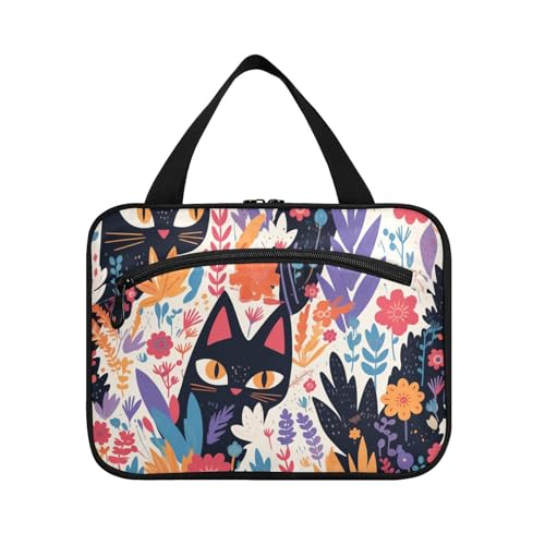 Ästhetische Make-up-Tasche mit Katze, Boho-Stil, zum Aufhängen, mit Haken, waschbare Designer-Taschen für Herren und Damen, Urlaubsset de para Mujer L von WDdZzyy