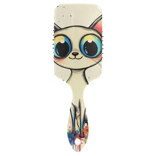 Ästhetische siamesische Katzen-Haarbürste für schwarze Frauen, Nass- und Trockenbürste für nasses Haar mit ergonomischem Griff, cepillo para cabello rizado von WDdZzyy