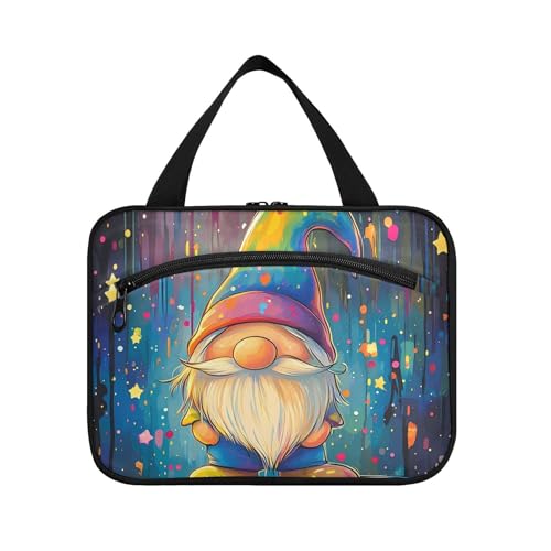 Art Gnome Rainbow Hanging Bag Travel Cosmetic Bag with Hook, Designer Fashion Toiletry Bag Hanging for Accessories for Women Work Bolso de para Mujer L von WDdZzyy