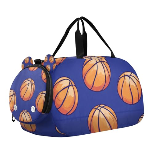 Basketball Deep Blue Kleiner Turnbeutel mit Schuhfach Multifunktionales Handgepäck für Jungen und Mädchen von WDdZzyy