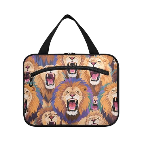 Bunte Cartoon-Tier-Löwen-Kosmetiktasche zum Aufhängen, mit Reißverschluss und Haken, Designer-Essentials-Tasche für Make-up, Zubehör für Damen, Reise-Bolsos para Hombre L Bunte Cartoon-Tier-Löwen-Kosmetiktasche zum Aufhängen, mit Reißverschluss und Haken, Designer-Essentials-Tasche für Make-up, Zubehör für Damen, Reise-Bolsos para Hombre L von WDdZzyy