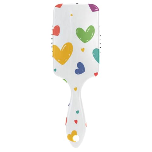 Bunte Love Hearts antistatische Bürsten für schwarze Frauen, Föhnen, Kopfmassagegerät für Haarausfall, mit ergonomischem Griff, Cepillos para cabello von WDdZzyy