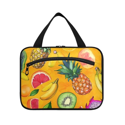 Bunte Sommer-Früchte zum Aufhängen, Kulturbeutel mit Haken, erweiterbare Designer-Tasche für Reisezubehör für Damen, Hotel, Bolso Para Maquillaje L von WDdZzyy