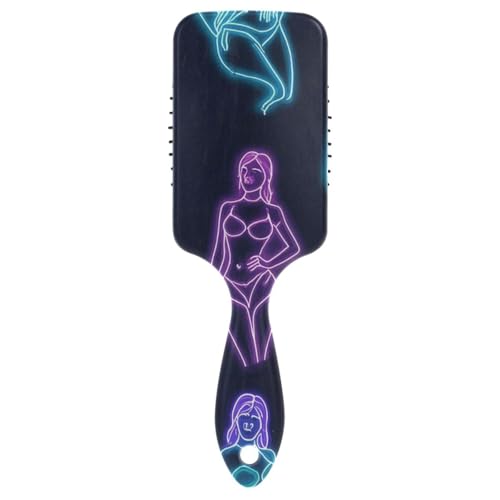 Bunte fluoreszierende Neon-Massagebürste für Frauen, glatte Massagebürste für Haare, Kopfhaut-Massagebürste für Haarausfall, mit ergonomischem Griff, Cepillo Anti-Frizz para cabello von WDdZzyy
