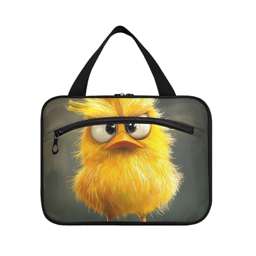 Cartoon-Kulturbeutel für Damen mit lustigem Huhn, zum Aufhängen, mit Haken, kompakte Designer-Kulturbeutel, Zubehör für Damen, Toiletten-Set de para Mujer L von WDdZzyy