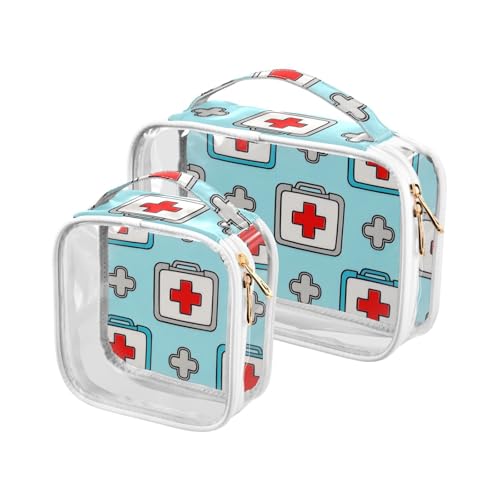 Doctor Medicine Box Print 2 Pack Klar Herren Kulturbeutel Reisetasche TSA-genehmigte tragbare kleine Kosmetiktasche Flughafen Fluggesellschaft konform von WDdZzyy