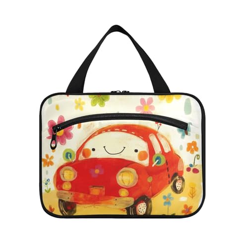 Doodle Cartoon niedliche Auto-Blumen-Hängetasche für Damen, mit Haken, multifunktionaler Designer-Kulturbeutel, Organizer für Reisende, Arbeit, Bolso de para Mujer L Doodle Cartoon niedliche Auto-Blumen-Hängetasche für Damen, mit Haken, multifunktionaler Designer-Kulturbeutel, Organizer für Reisende, Arbeit, Bolso de para Mujer L von WDdZzyy