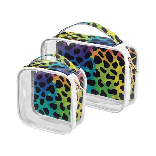 Fashion Herren Kulturbeutel, Leopardenmuster, transparent, TSA-geprüft, transparent, Reise-Kosmetiktasche, Rasierutensilien, 2 Stück Fashion Herren Kulturbeutel, Leopardenmuster, transparent, TSA-geprüft, transparent, Reise-Kosmetiktasche, Rasierutensilien, 2 Stück von WDdZzyy