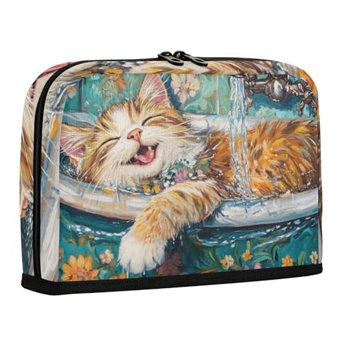 Federmäppchen mit süßem Norwegischen Wald, Katze, Retro, Badewanne, großes Fassungsvermögen, Make-up mit Schlitz, Münze für Mädchen, Kosmetik Federmäppchen mit süßem Norwegischen Wald, Katze, Retro, Badewanne, großes Fassungsvermögen, Make-up mit Schlitz, Münze für Mädchen, Kosmetik von WDdZzyy