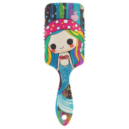 Lustige Meerjungfrau-Haarbürste für schwarze Frauen, Nass- und Trockenbürste für lockiges Haar mit ergonomischem Griff, Cepillos para cabello Lustige Meerjungfrau-Haarbürste für schwarze Frauen, Nass- und Trockenbürste für lockiges Haar mit ergonomischem Griff, Cepillos para cabello von WDdZzyy