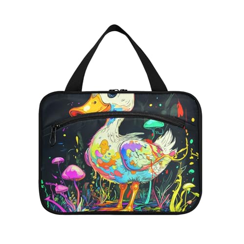 Lustige Reisetasche mit Haken, wasserdicht, Motiv: Cayuga-Ente, Handbemalung, Reisetasche, wasserdicht, für Damen, Reisezubehör, Größe L von WDdZzyy