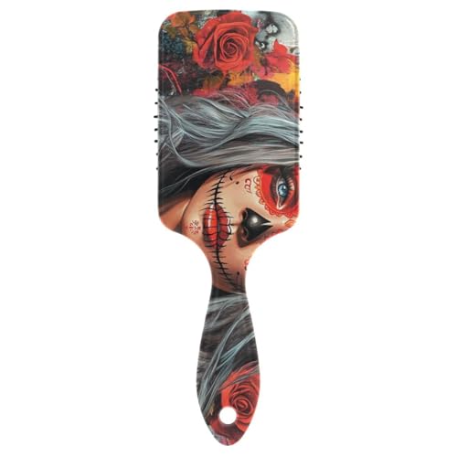 Mexikanische Sugar Skull Girl glatte Entwirrungsbürste für kurze Haare mit ergonomischem Griff, Cepillo para definir rizos Mexikanische Sugar Skull Girl glatte Entwirrungsbürste für kurze Haare mit ergonomischem Griff, Cepillo para definir rizos von WDdZzyy